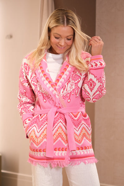 Kennedy Knit Cotton Jacket Pink