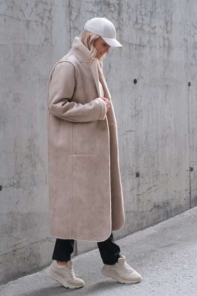 Wyatt Faux Shearling Jacket Ecru