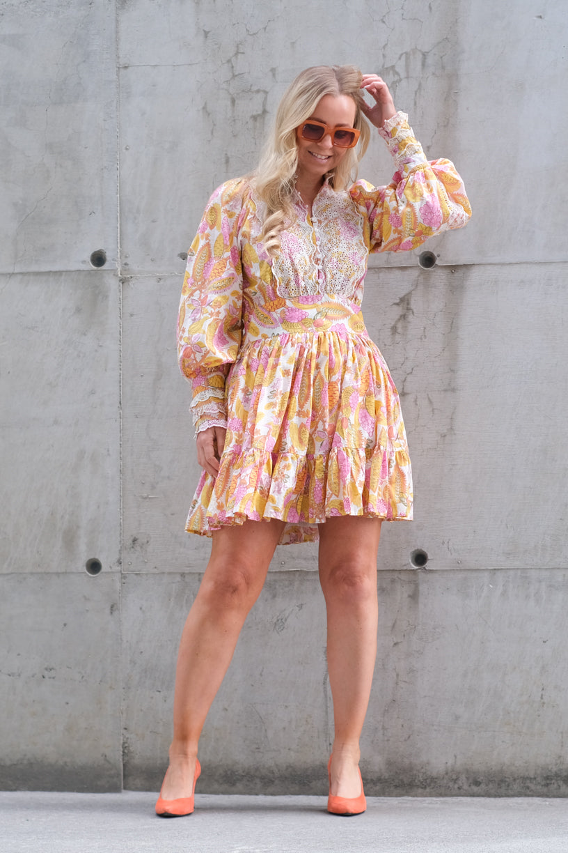 Cotton Slub Mini Dress Grapes