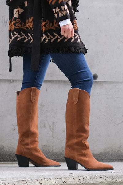 Mabel Suede Boots Tan