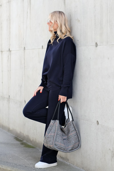 GW Woolen Check Small Shopper Forest Night