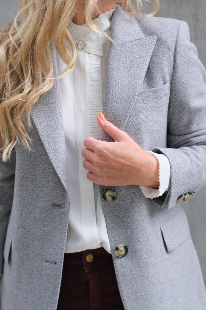 Ginette Pointy Blazer Grey Melange