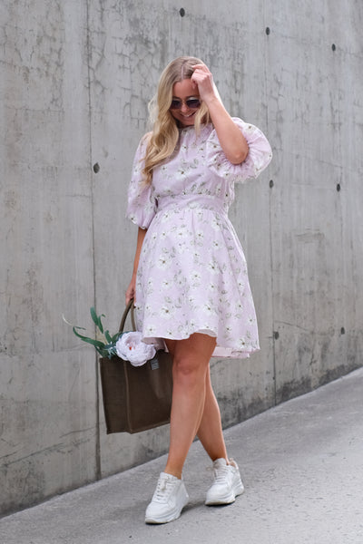 Clara Dress Lavender Peony Print