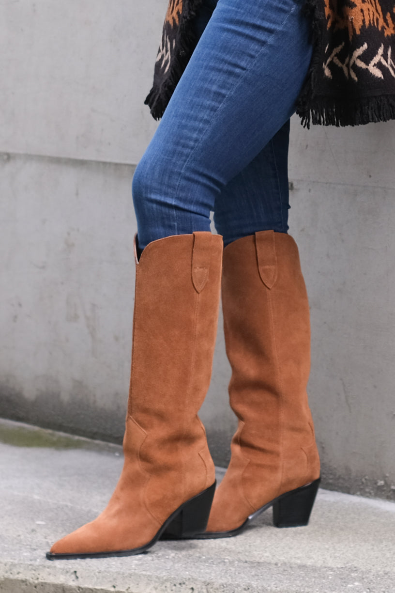 Mabel Suede Boots Tan