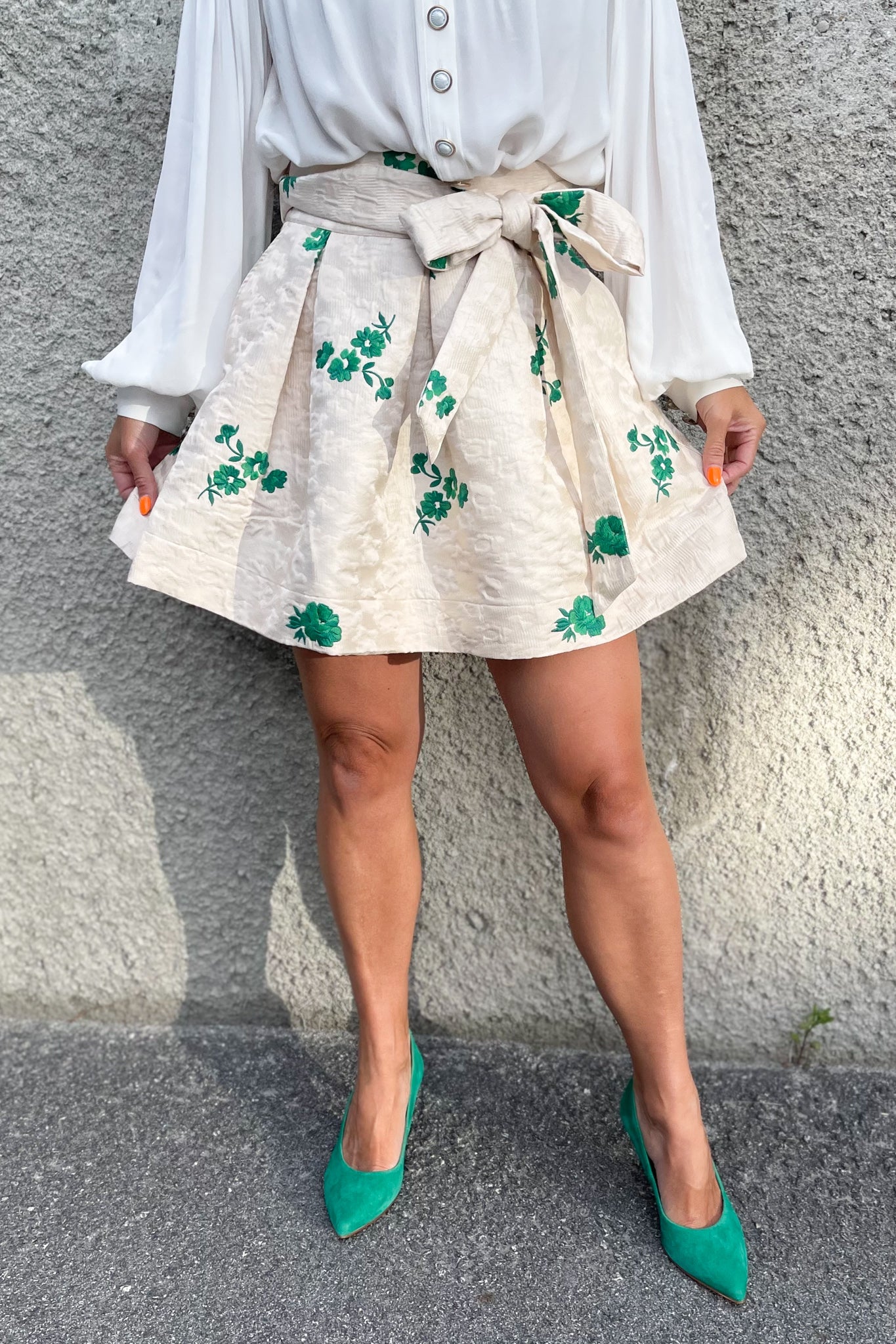Rosabel Jacquard Skirt Sand Dollar
