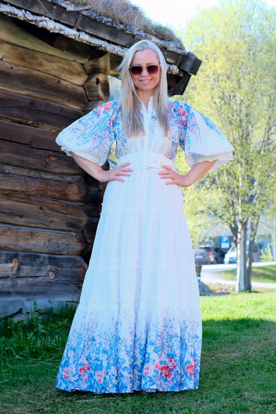 Cotton Slub Maxi Dress Blue Field