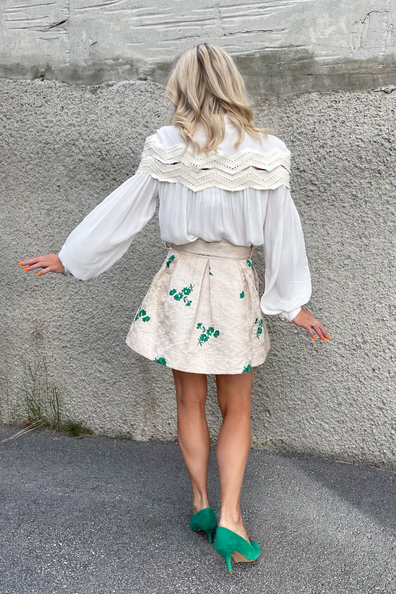 Rosabel Jacquard Skirt Sand Dollar