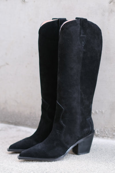 Mabel Suede Boots Black