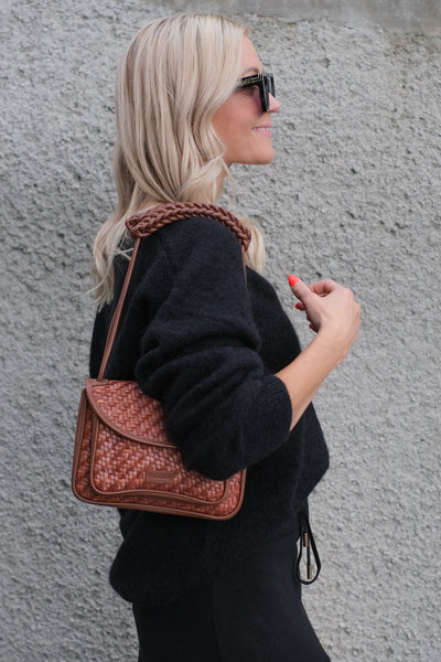 Brook Knit Oversize V-Neck Black